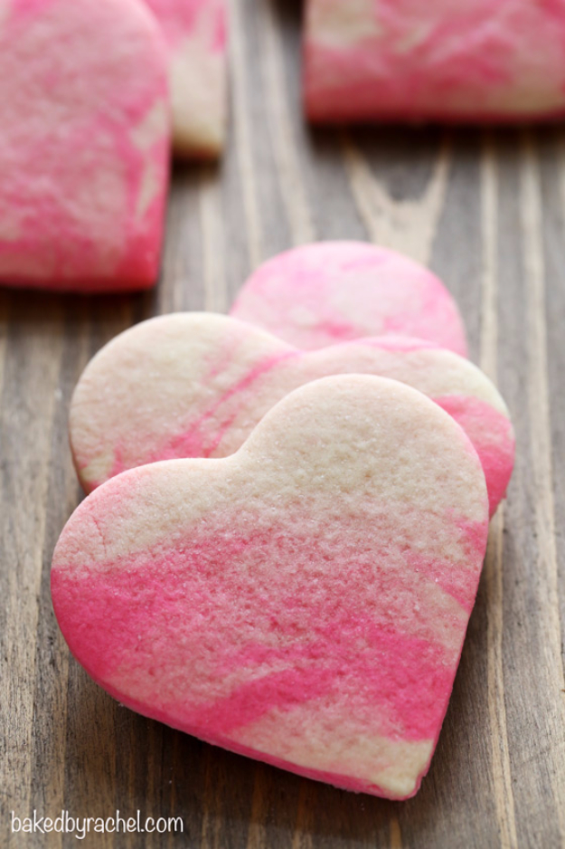 DIY Valentines Day Cookies - Marbled Valentine Sugar Cookies - Easy Cookie Recipes and Recipe Ideas for Valentines Day - Cute DIY Decorated Cookies for Kids, Homemade Box Cookies and Bouquet Ideas - Sugar Cookie Icing Tutorials With Step by Step Instructions - Quick, Cheap Valentine Gift Ideas for Him and Her http://diyjoy.com/diy-valentines-day-cookie-recipes