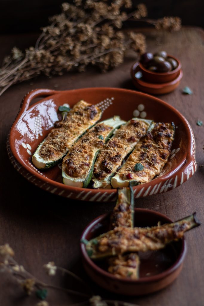 Baked-Zucchini-Stuffed-with-Chouriço-and-Cream-Cheese-Completed