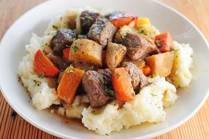 Beef Stew with Roasted Winter Vegetables