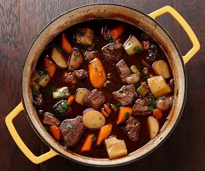 Beef Stew with Root Vegetables and Horseradish