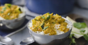 Lentil Vegetable Stew in Peanut Sauce