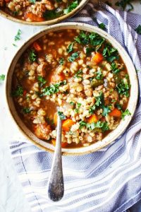 Sausage, Vegetable, and Barley Stew