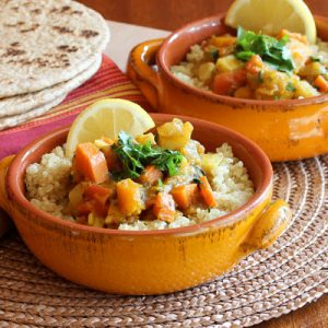 Winter Vegetable Stew with Moroccan Flavors