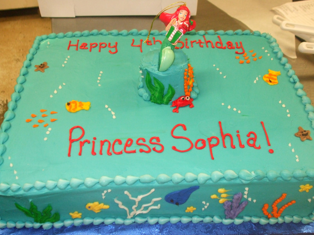 1/2 Sheet Cake
 Mermaid Birthday Cake