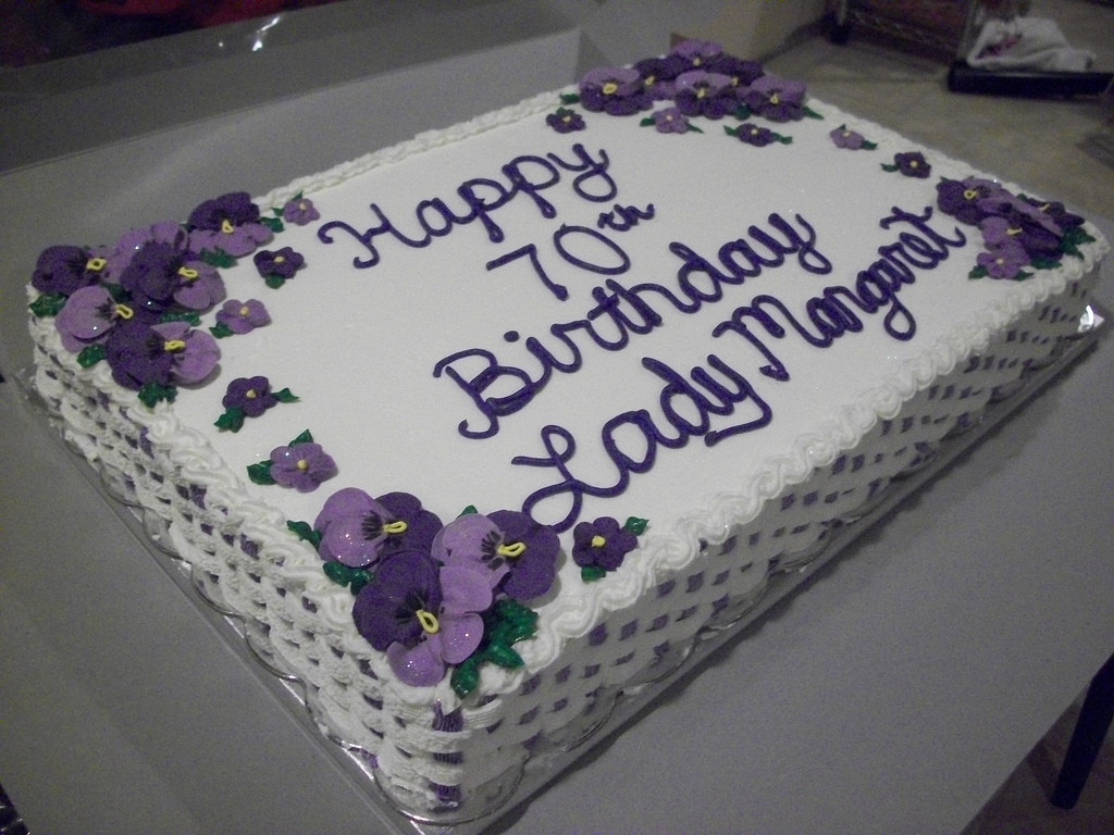 1/2 Sheet Cake
 Pansy Birthday Cake