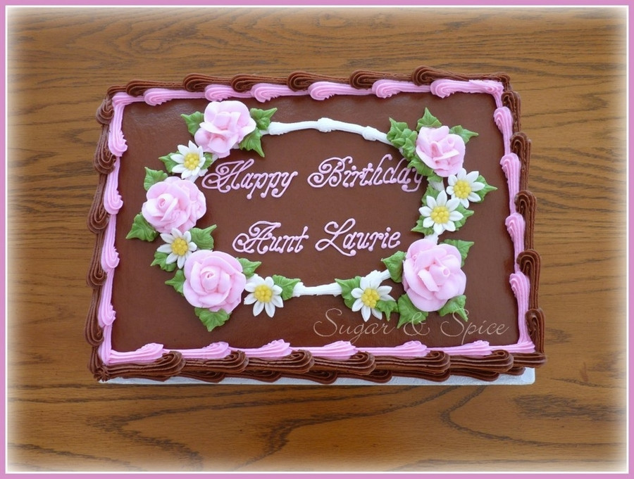 1/2 Sheet Cake
 Chocolate Floral Sheet Cake CakeCentral