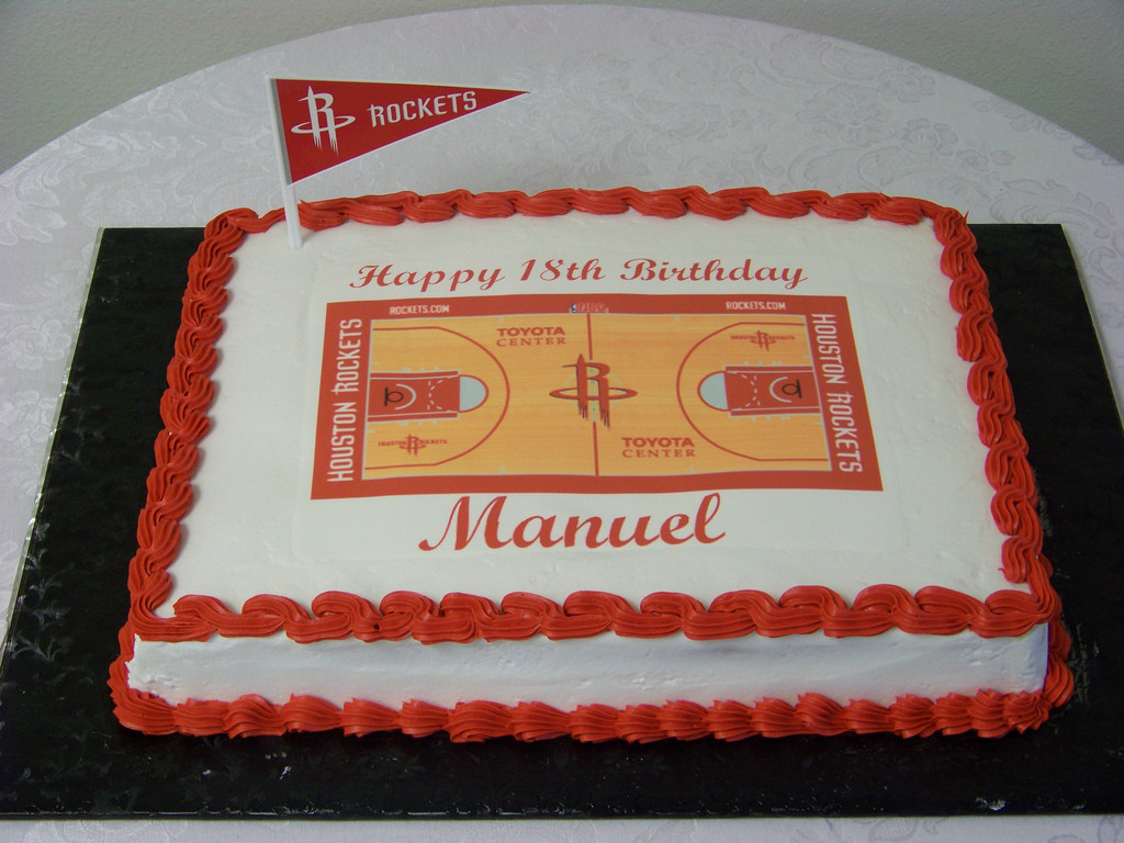 1/2 Sheet Cake
 Rockets Fan Birthday Cake