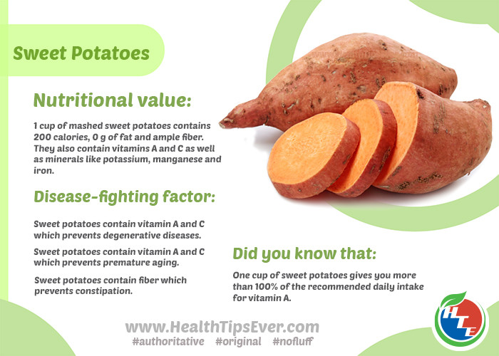 1 Potato Calories
 Sweet Potato Nutritional Value – Health Tips Ever Magazine