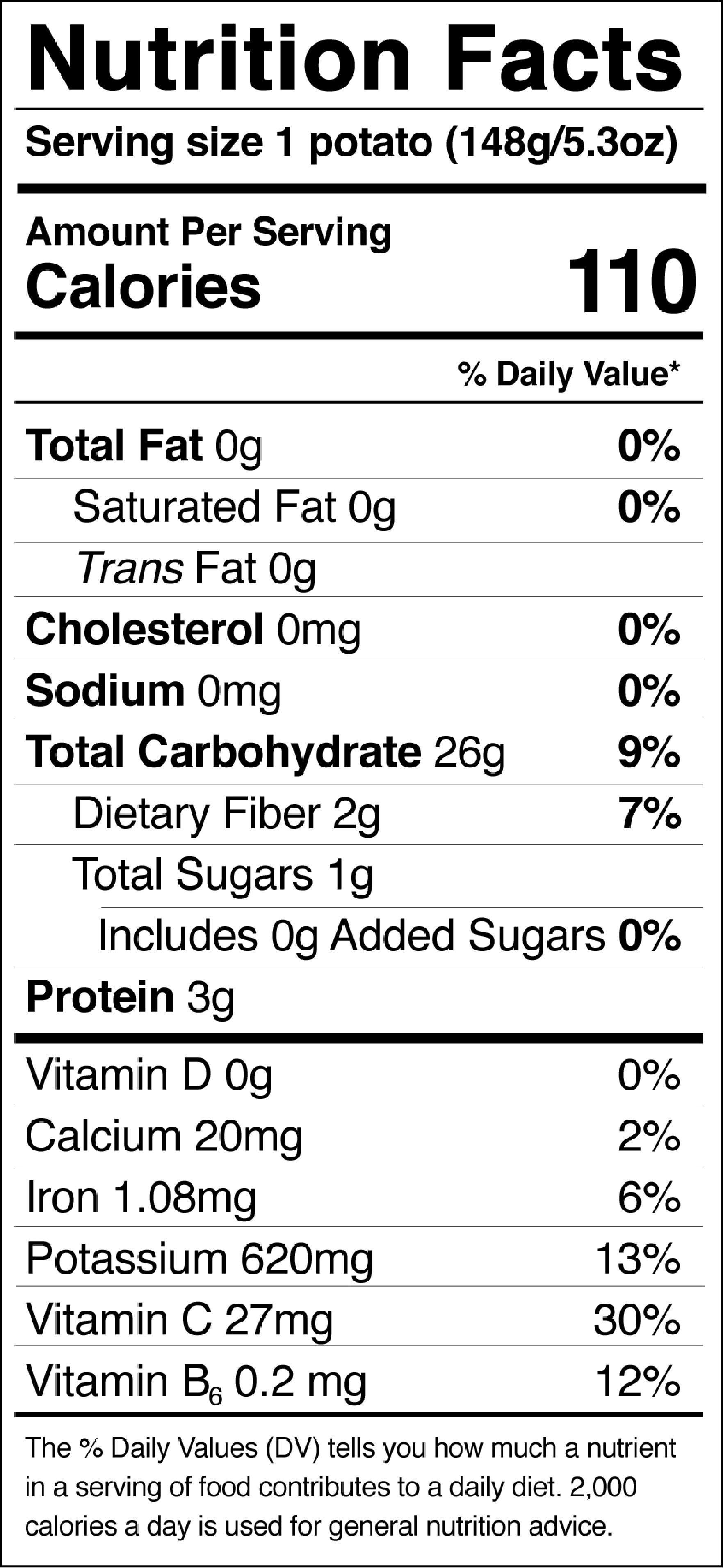 1 Potato Calories
 Consumer