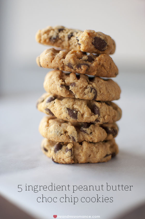 5 Ingredient Chocolate Chip Cookies
 5 ingre nt gluten free peanut butter choc chip cookies