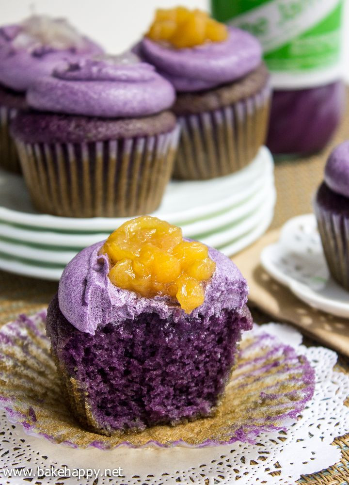 52 Filipino Desserts Recipes
 Ube Macapuno Cupcakes Recipe so pretty with color