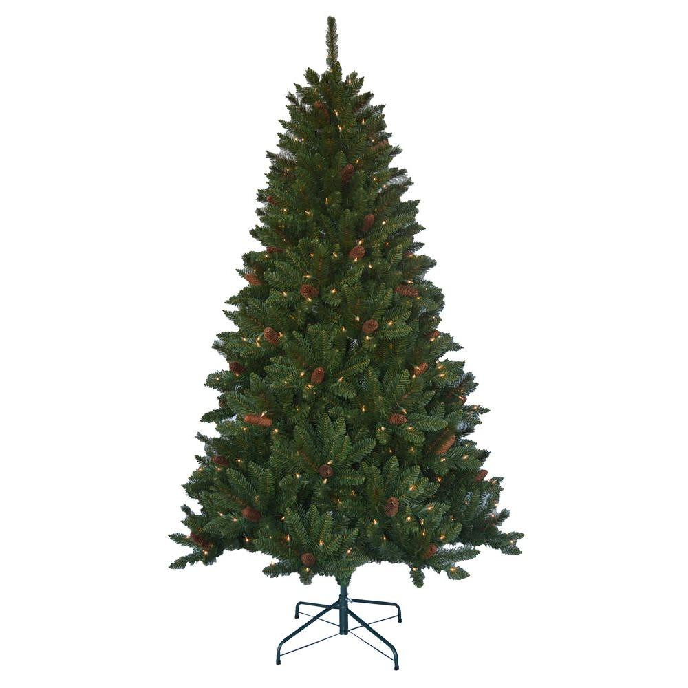 6.5 Ft. Verde Spruce Artificial Christmas Tree With 400 Clear Lights, Greens
 Home Accents Holiday 6 5 ft Pre lit Jackson Spruce