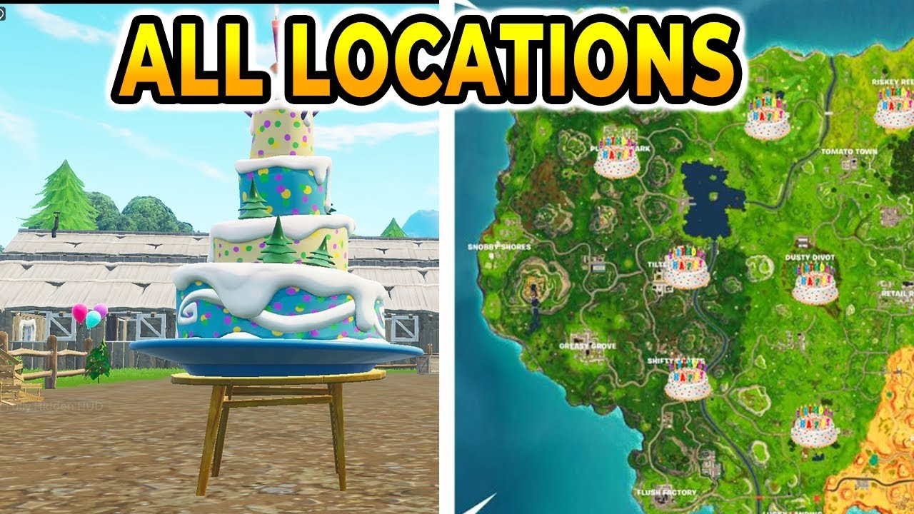 All Birthday Cake Locations
 "Dance In Front Different Birthday Cakes" All 10