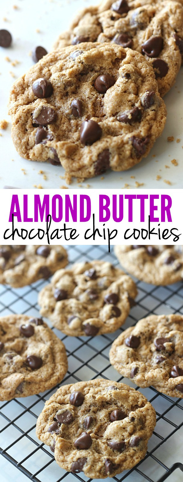 Almond Butter Chocolate Chip Cookies
 Flourless Almond Butter Chocolate Chip Cookies