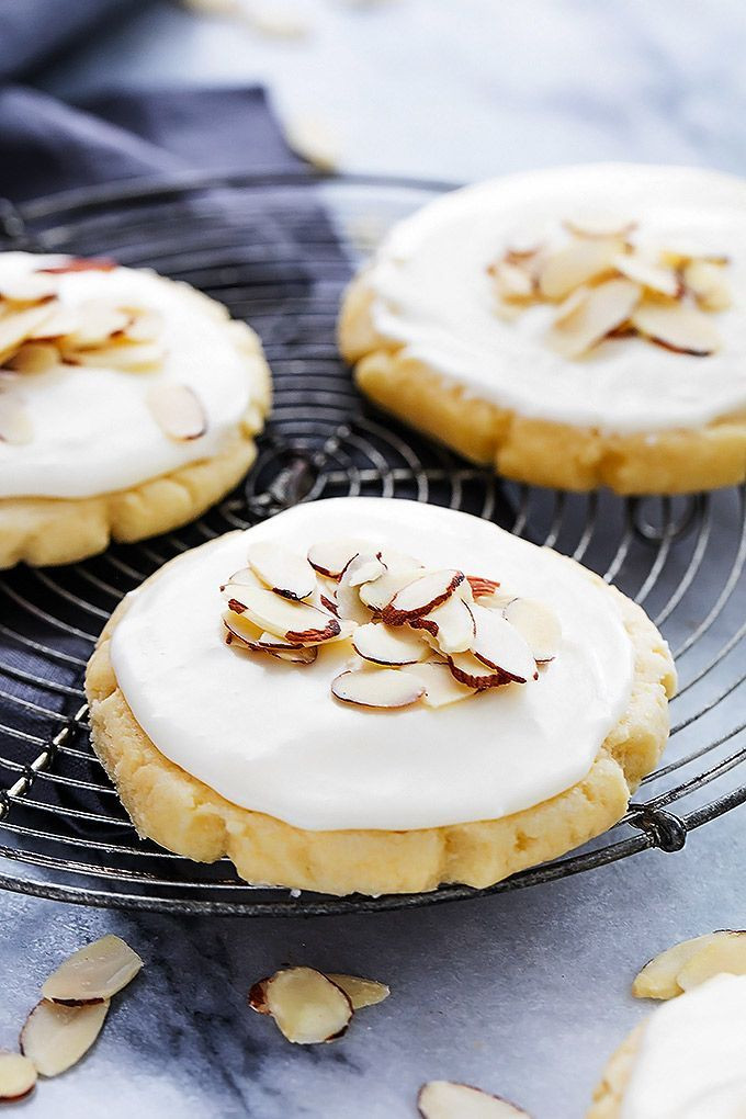 Almond Sugar Cookies
 Thick and soft almond sugar cookies piled high with rich