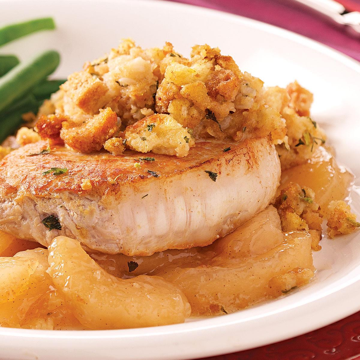 Apple Pork Chops
 Pork Chops with Apples and Stuffing Recipe