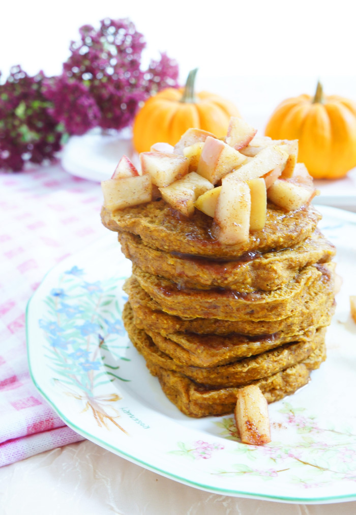 Apple Topping For Pancakes
 Haute & Healthy Living Pumpkin Spice Pancakes with Maple