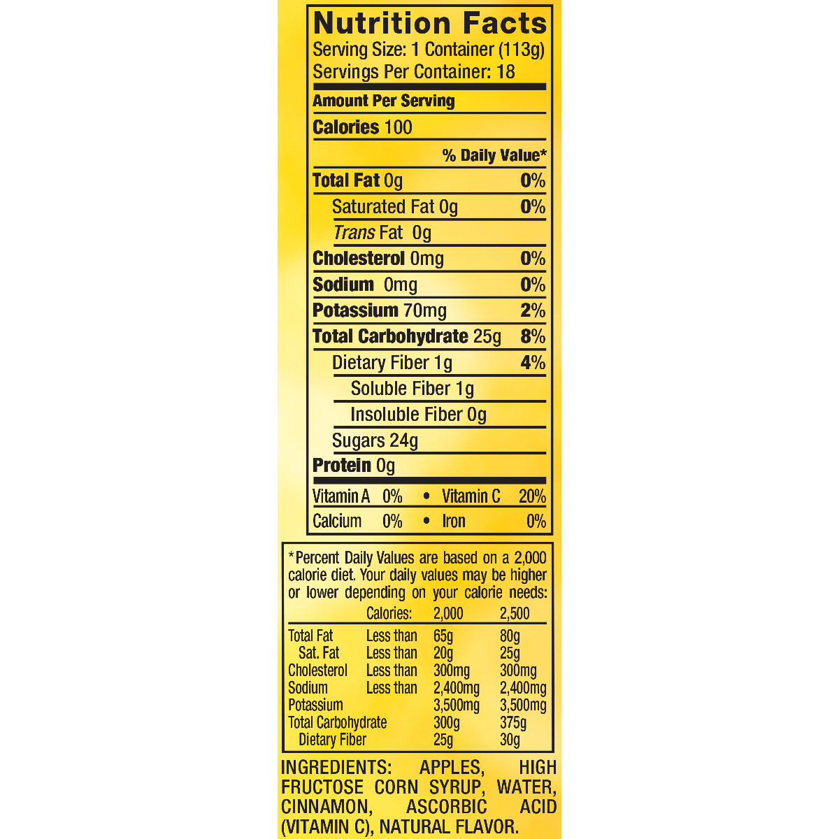 Applesauce Nutrition Facts
 Mott S Cinnamon Applesauce Nutrition Facts Nutrition Ftempo