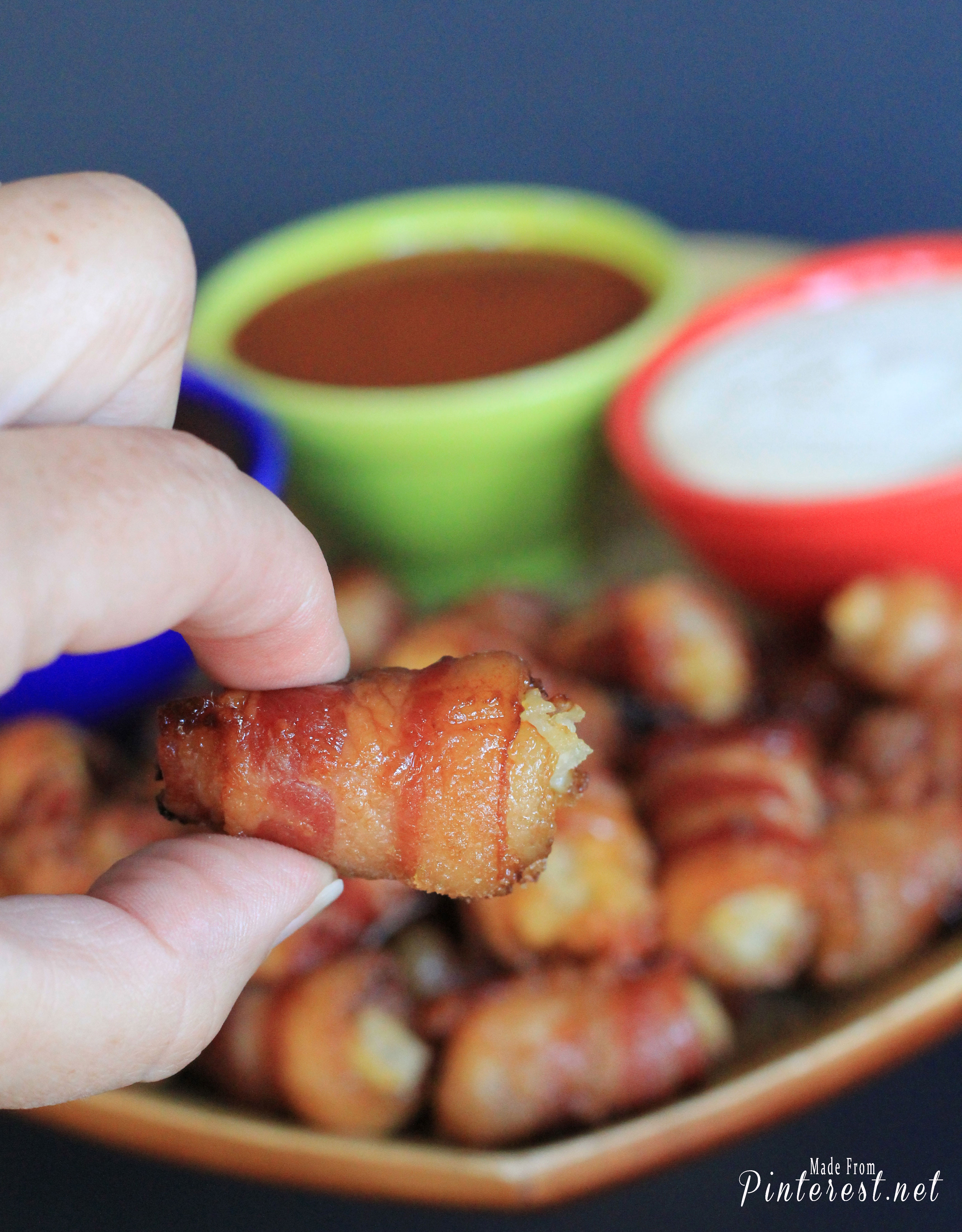 Bacon Appetizer Recipes
 Bacon Wrapped Tater Tot Bombs Appetizer TGIF This