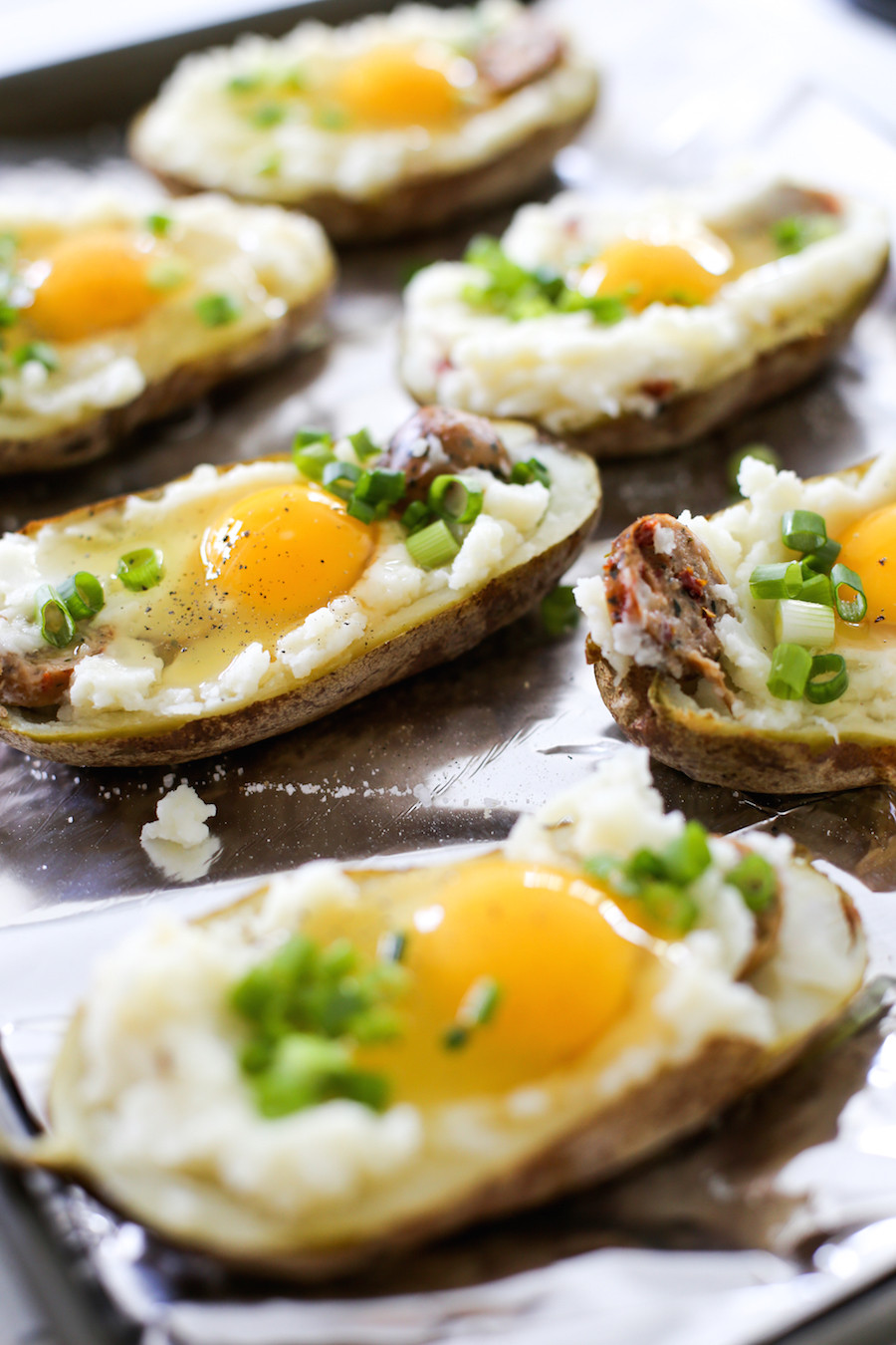 Baked Breakfast Potatoes
 Twice Baked Breakfast Potatoes