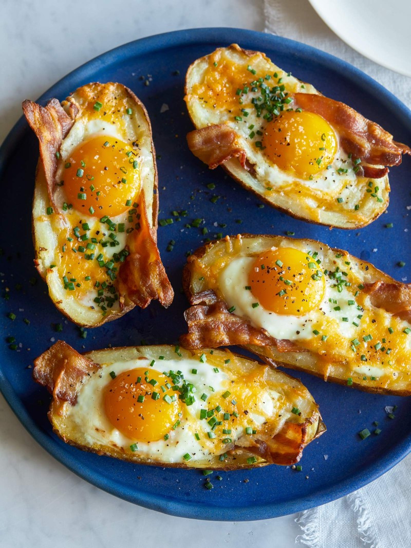 Baked Breakfast Potatoes
 Twice Baked Breakfast Potatoes