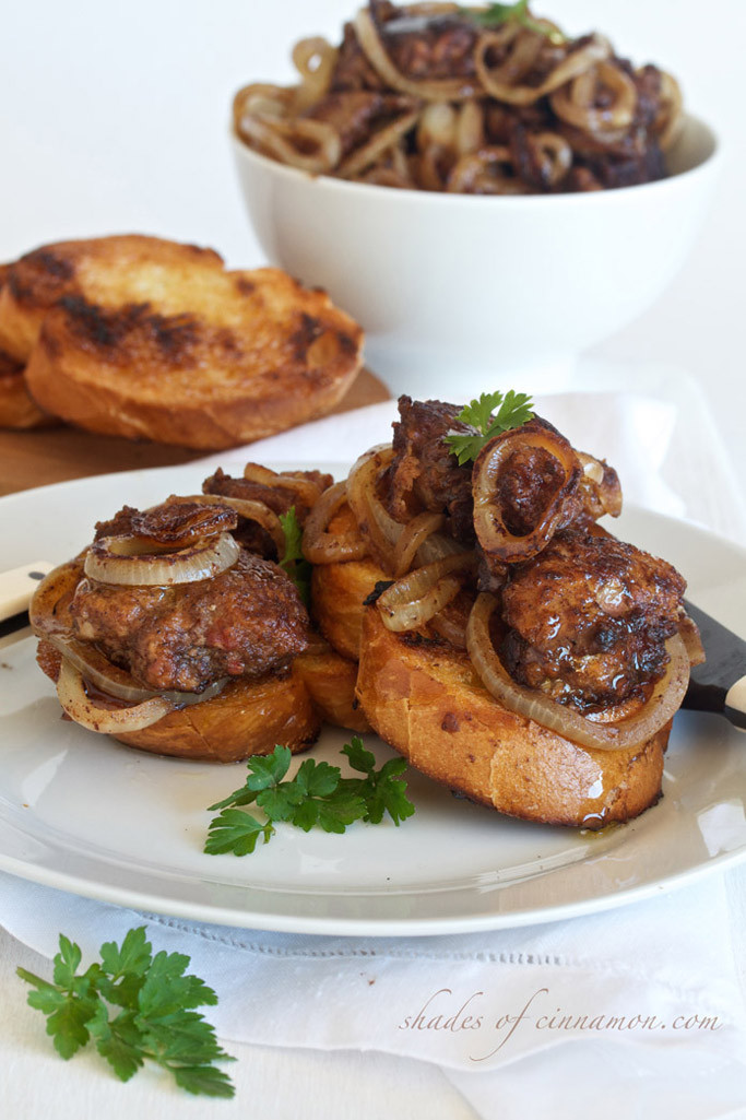 Baked Chicken Livers
 Chicken Liver and Sweet onion Crostini – Shades of Cinnamon