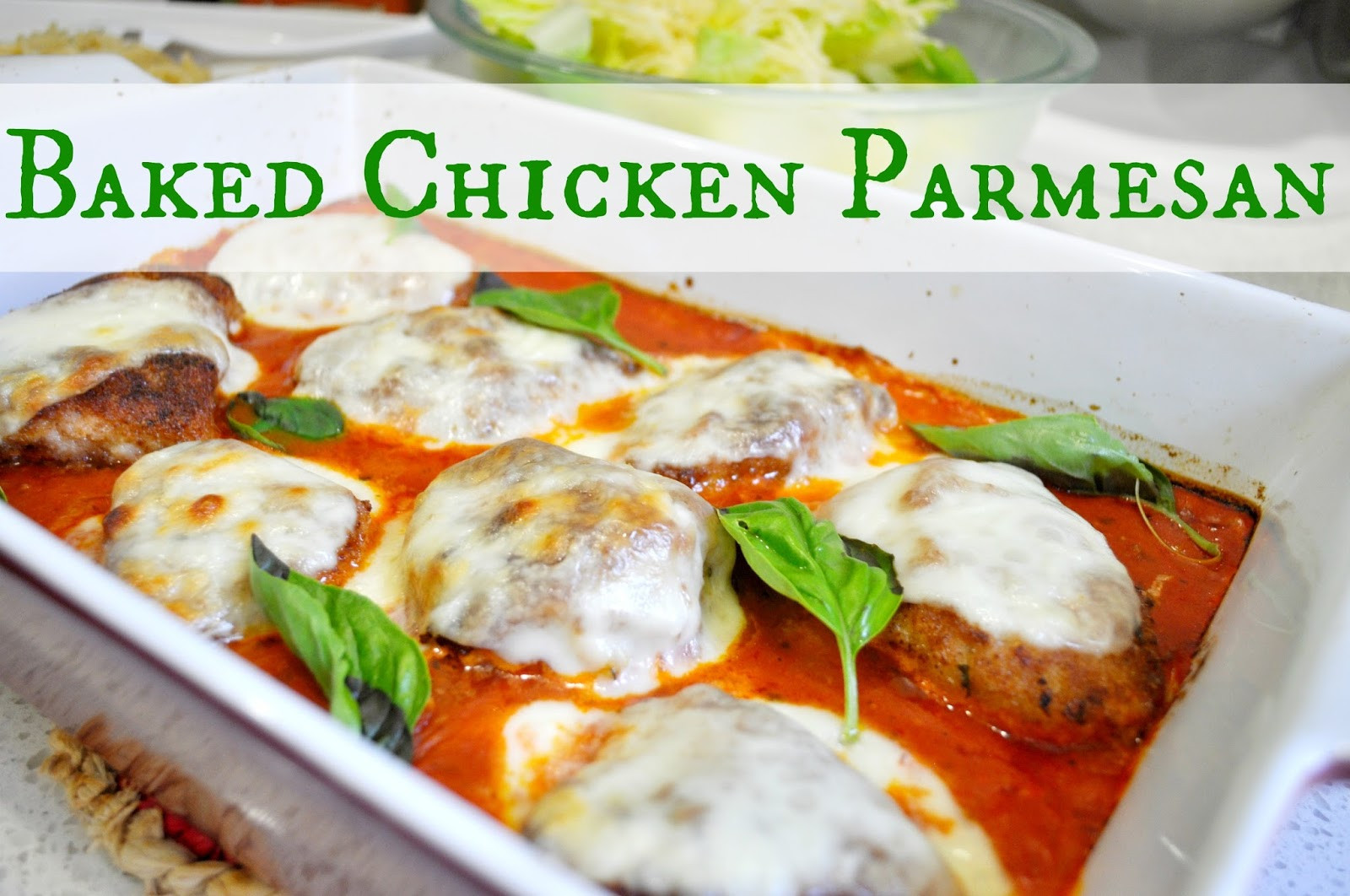 Baked Chicken Parmesan
 Suburbs Mama Baked Chicken Parmesan