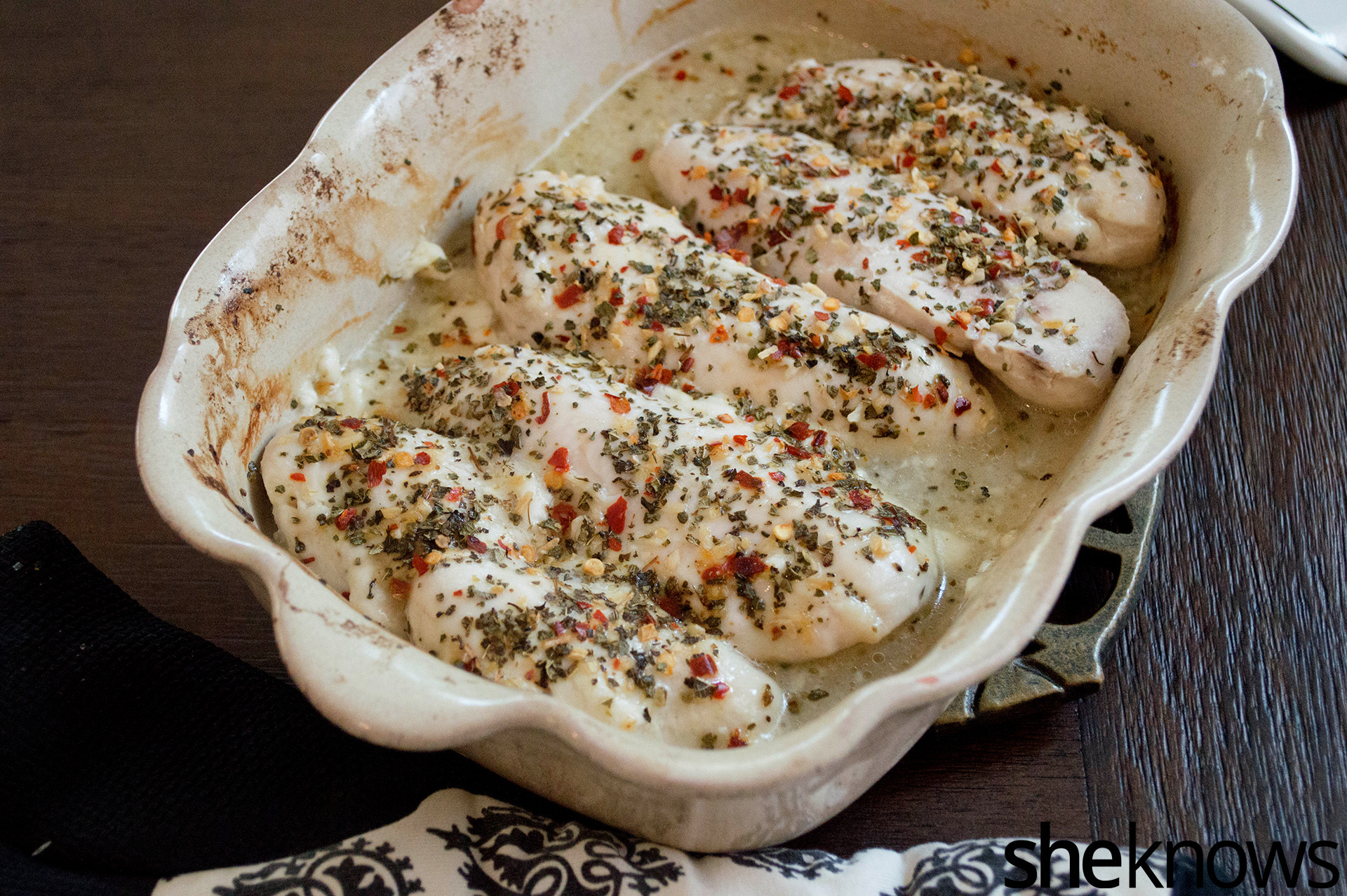 Baked Greek Chicken
 Greek yogurt marinated chicken is as tender as it is delicious