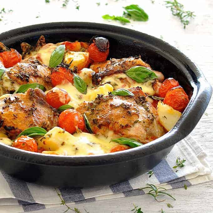 Baked Italian Chicken Recipes
 Italian Baked Chicken with Potatoes and Cherry Tomatoes