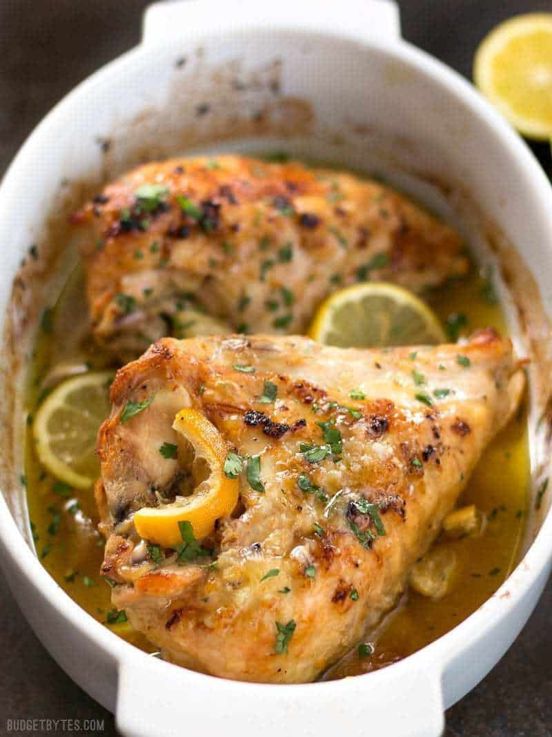 Baked Lemon Garlic Chicken
 Lemon Garlic Roasted Chicken Bud Bytes