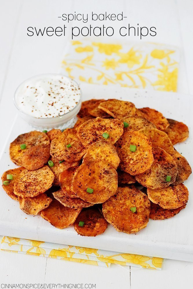 Baked Sweet Potato Chips
 spicy sweet potato chips