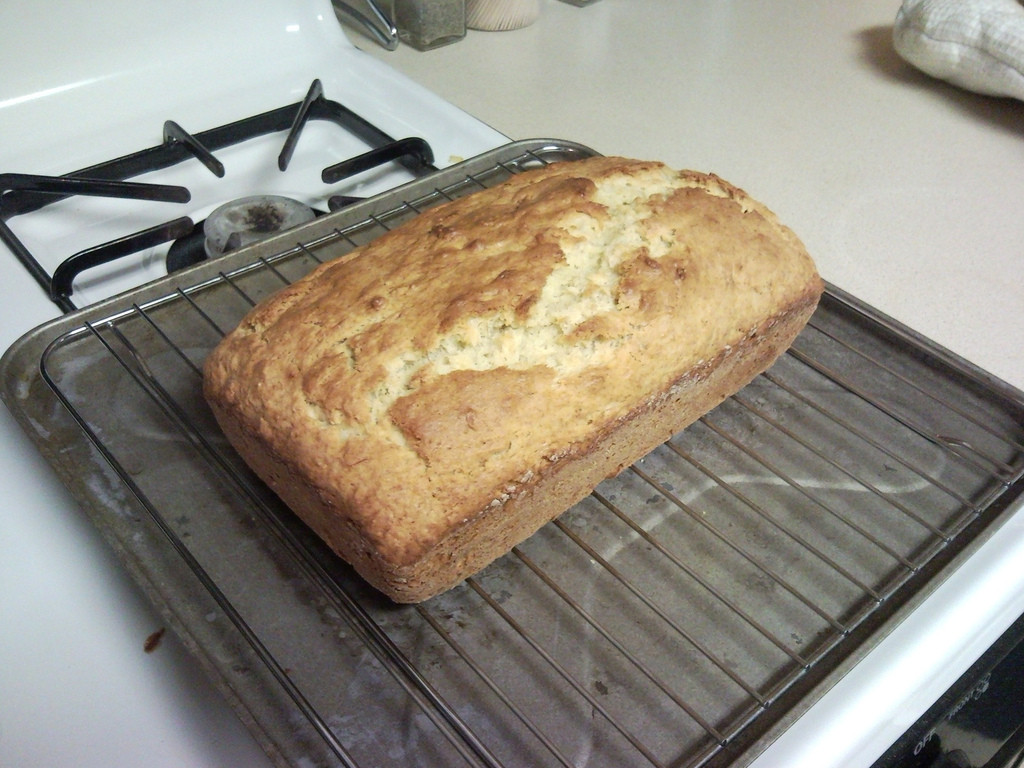 Banana Bread From Scratch
 Nervous baking = midnight banana bread from scratch
