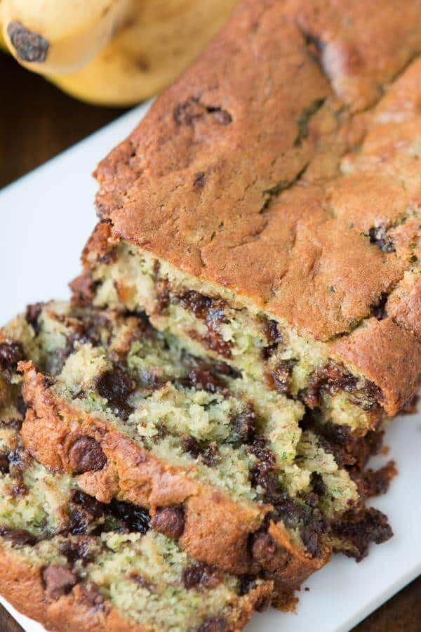 Banana Zucchini Bread
 Chocolate Chip Banana Zucchini Bread