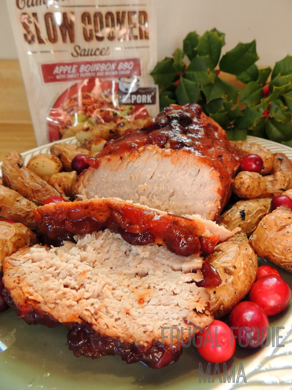 Bbq Pork Loin Roast
 Frugal Foo Mama Slow Cooker Apple Cranberry Bourbon