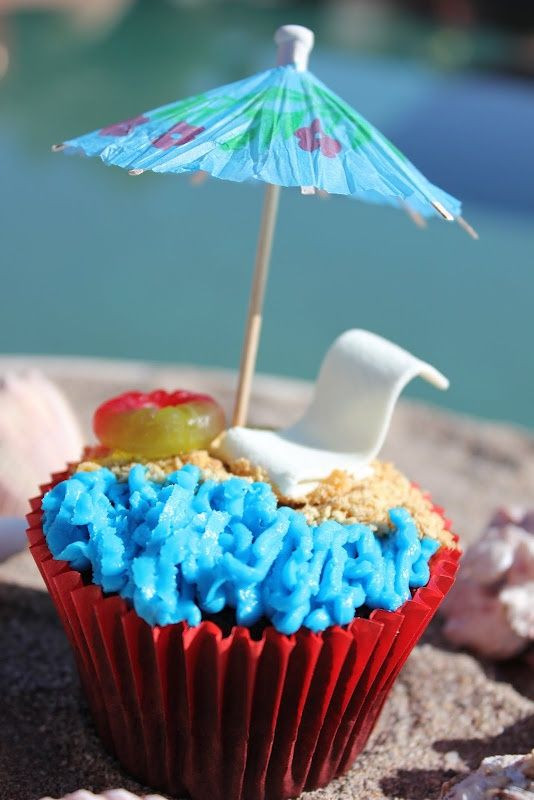 Beach Themed Cupcakes
 33 best images about ☀Summer cupcakes☀ on Pinterest