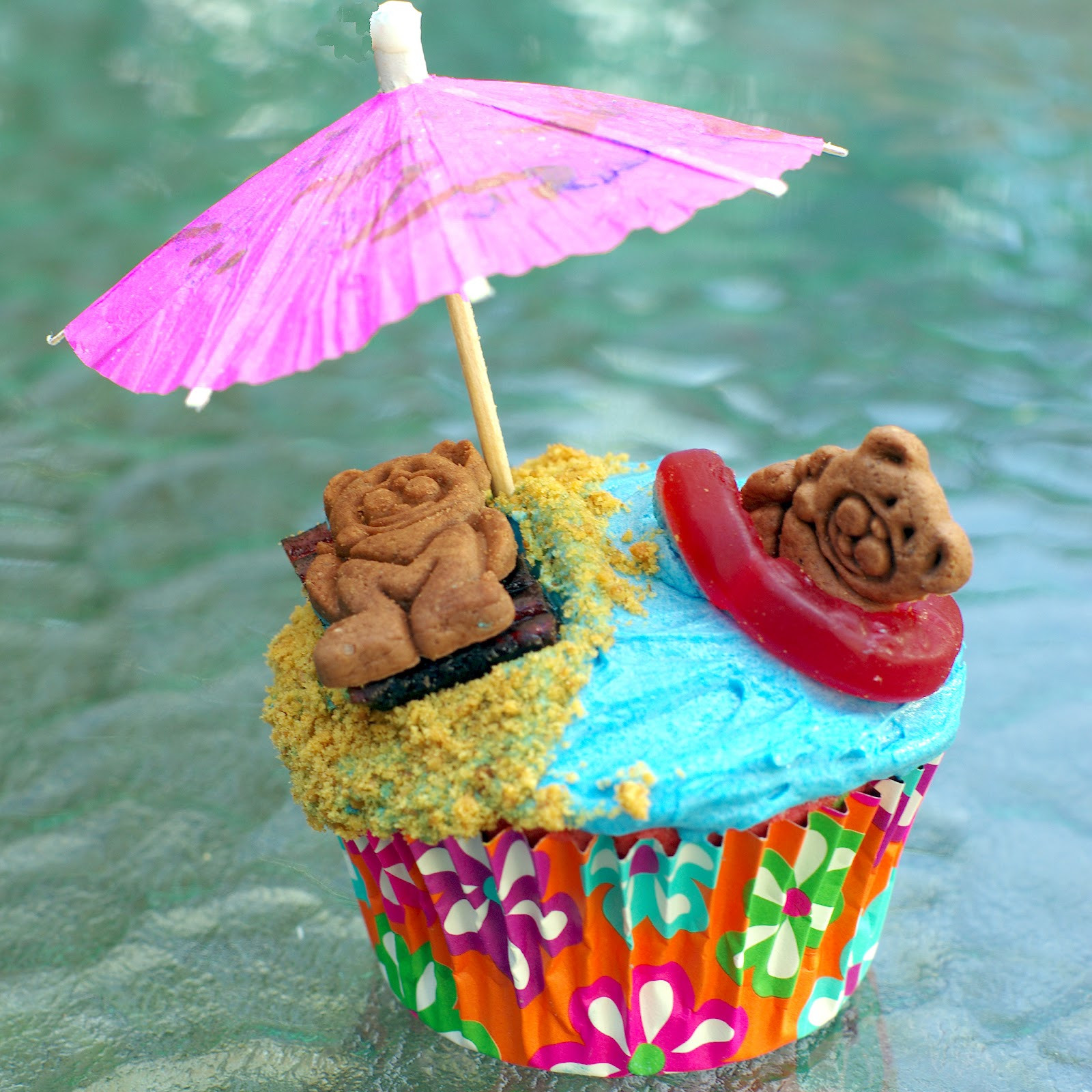 Beach Themed Cupcakes
 Within the Kitchen Flip flop Cookies Recipe Hawaiian
