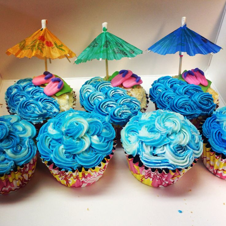 Beach Themed Cupcakes
 Beach themed cupcakes Birthdays