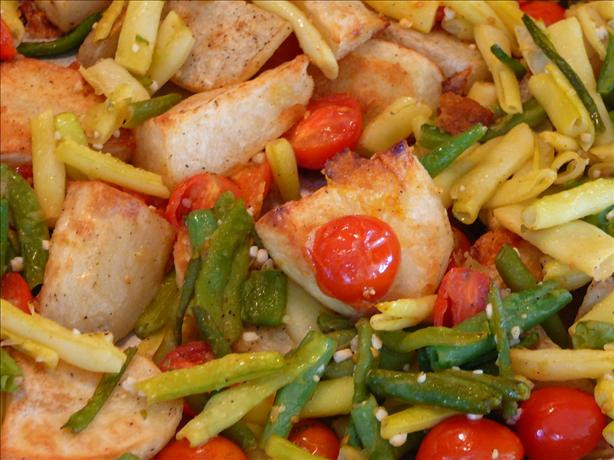 Beans Greens Tomatoes Potatoes
 Roasted Potatoes Cherry Tomatoes And Green Beans Recipe