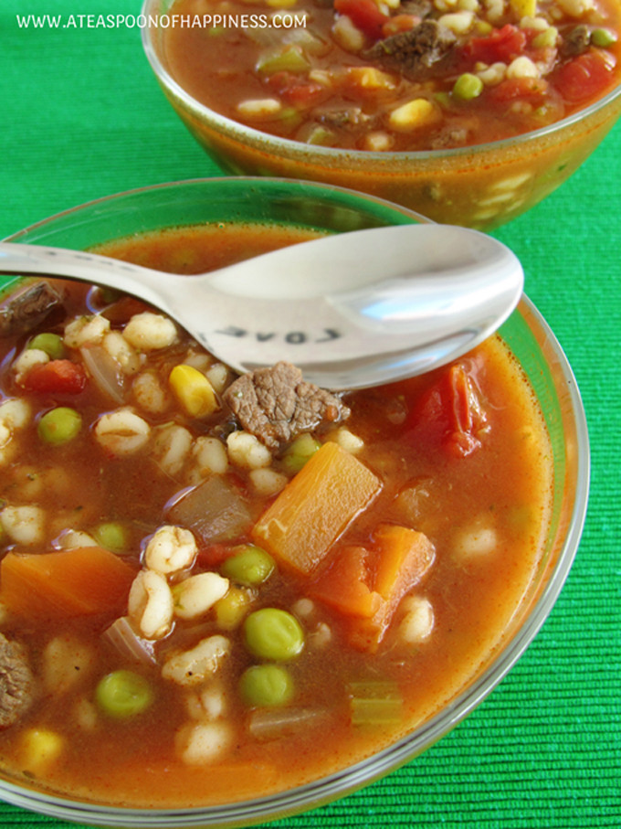 Beef Barley Vegetable Soup
 Ve able Beef Barley Soup