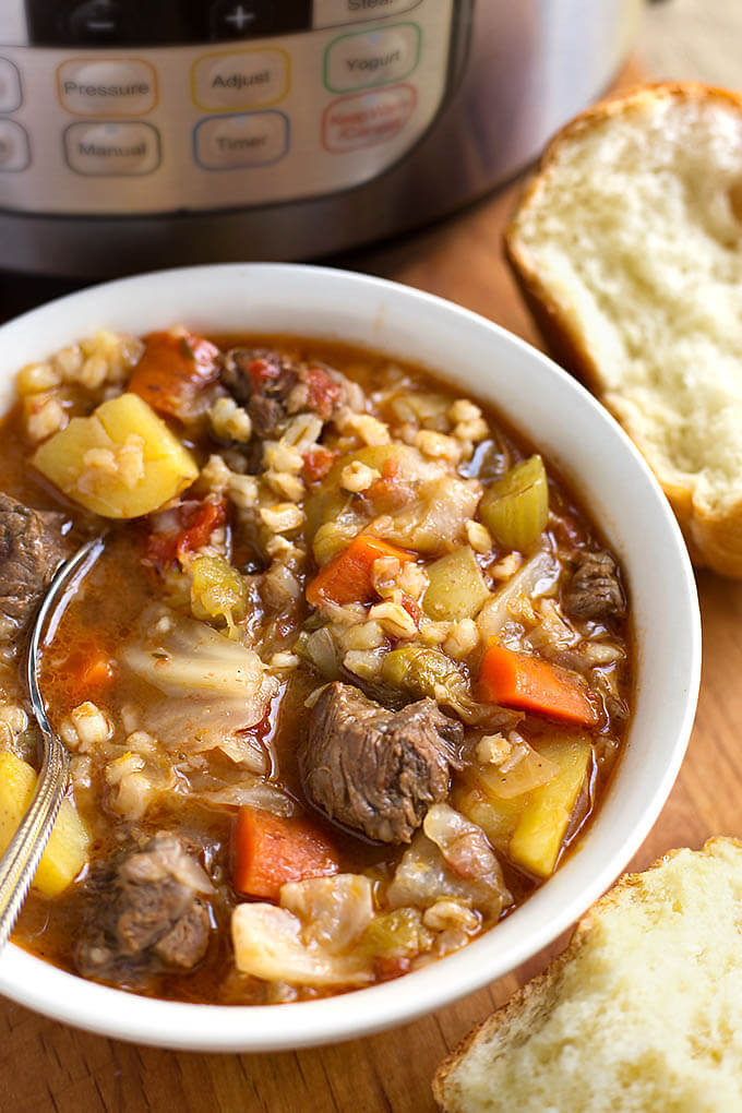 Beef Barley Vegetable Soup
 Instant Pot Beef Barley Ve able Soup