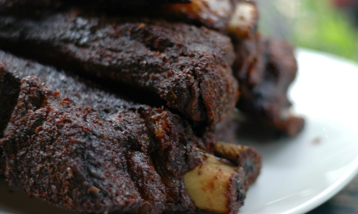 Beef Short Ribs Smoked
 Smokin’ 3 Smoked Beef Short Ribs w Spicy Mustard Rub