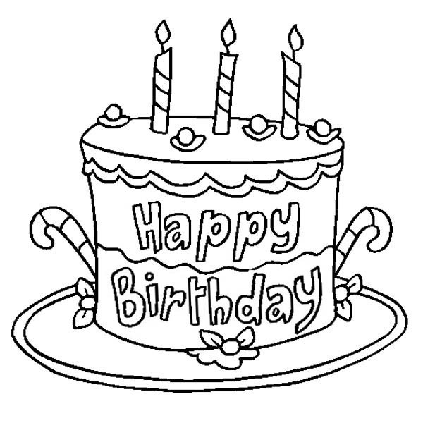 Birthday Cake Coloring Page
 Birthday cake slice drawing images and clip art