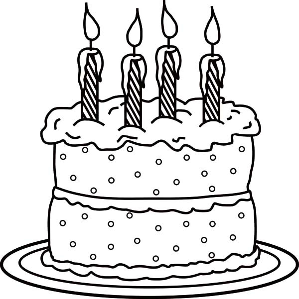 Birthday Cake Coloring Page
 Birthday Candle