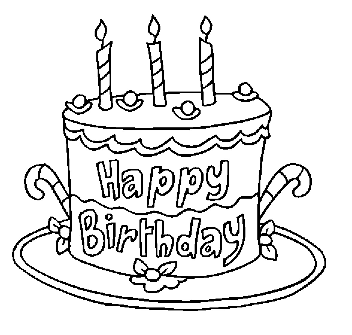 Birthday Cake Coloring Page
 Birthday cake slice drawing images and clip art