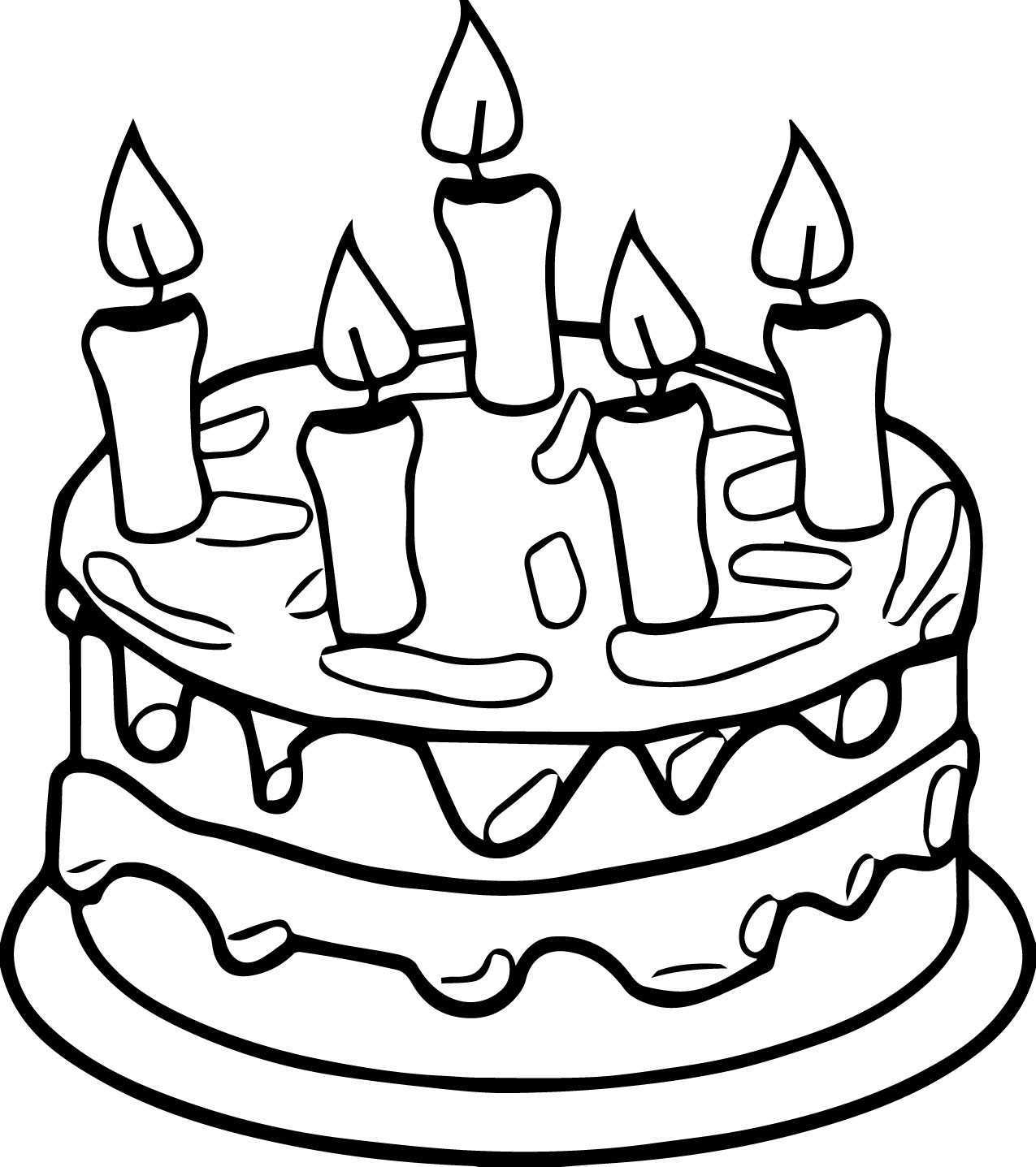 Birthday Cake Coloring Page
 Birthday Cake Candle Coloring Page