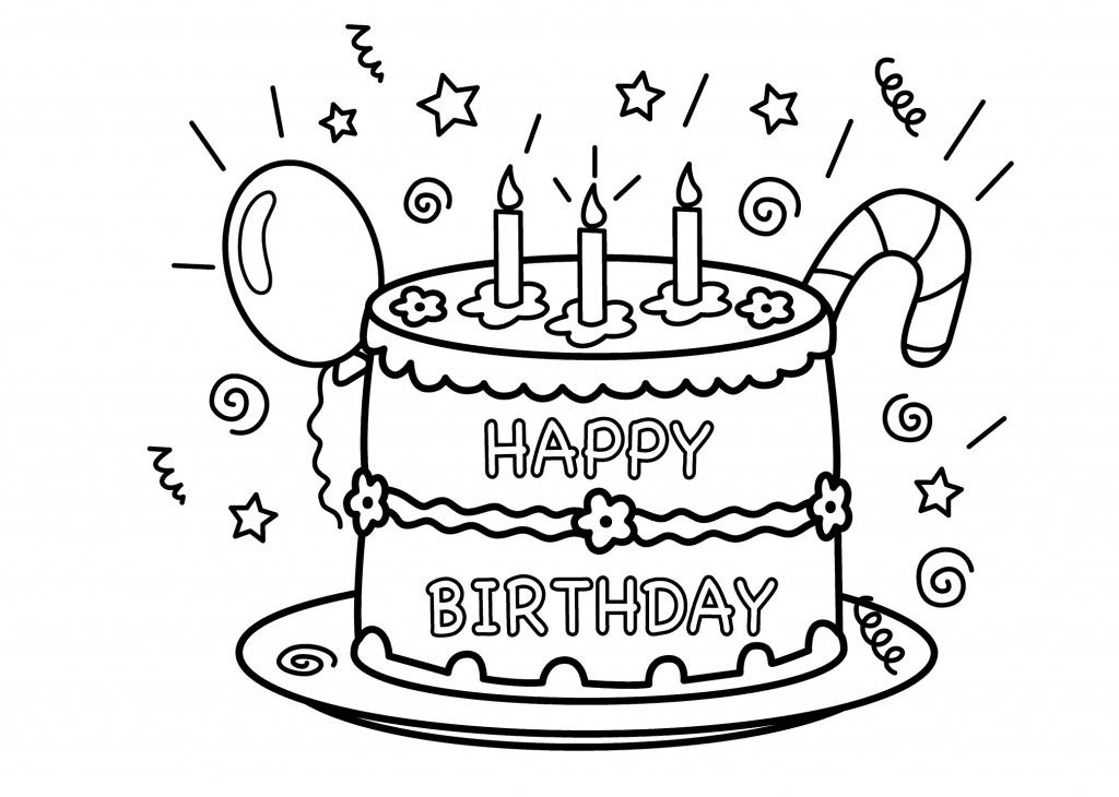 Birthday Cake Coloring Page
 Free Printable Birthday Cake Coloring Pages For Kids