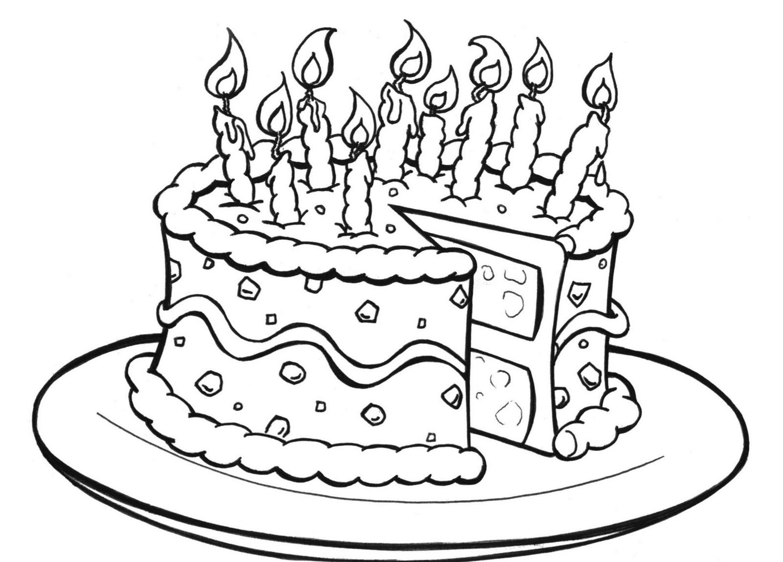 Birthday Cake Coloring Page
 Free Printable Birthday Cake Coloring Pages For Kids