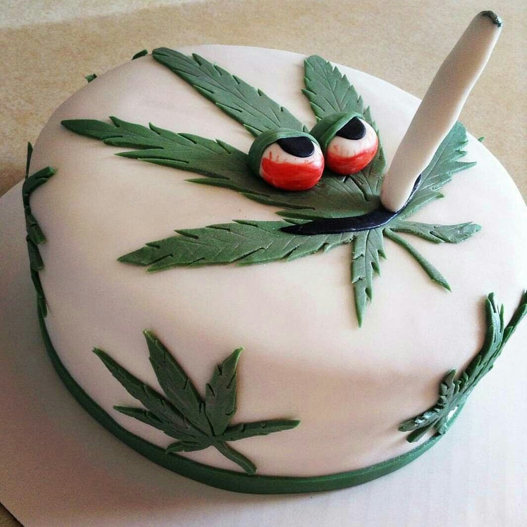 Birthday Cake Weed
 Stoner pot leaf weed cake Ganja Goddess