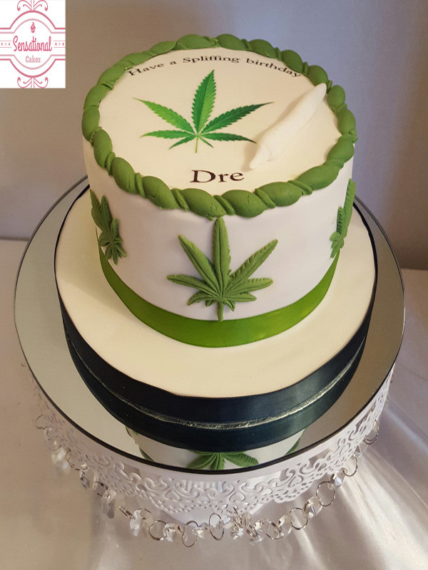 Birthday Cake Weed
 cannabis leaf cake Sensational Cakes