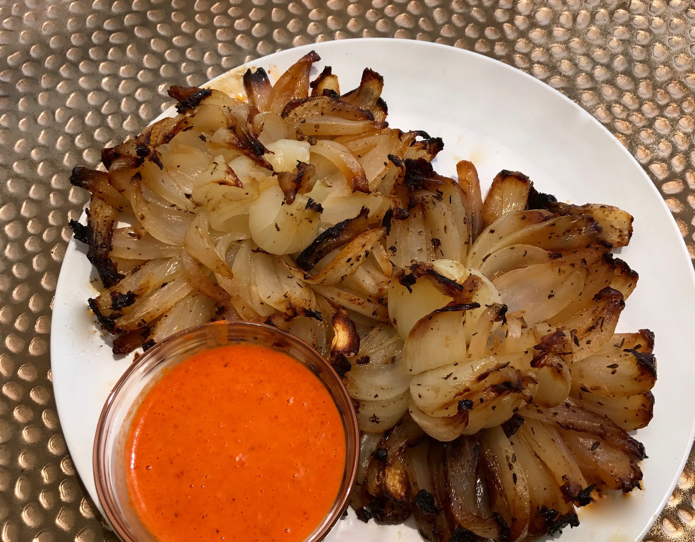 Bloomin Onion Sauce
 Grilled Blooming ion with Roasted Red Pepper Aioli Sauce